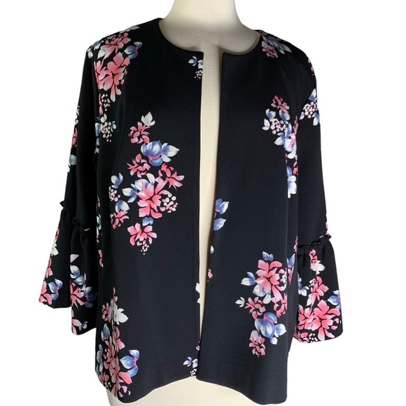 Lane Bryant 2 Piece Set Bell Sleeve Open Front Lightweight Summer Jacket & Top - Picture 4 of 13